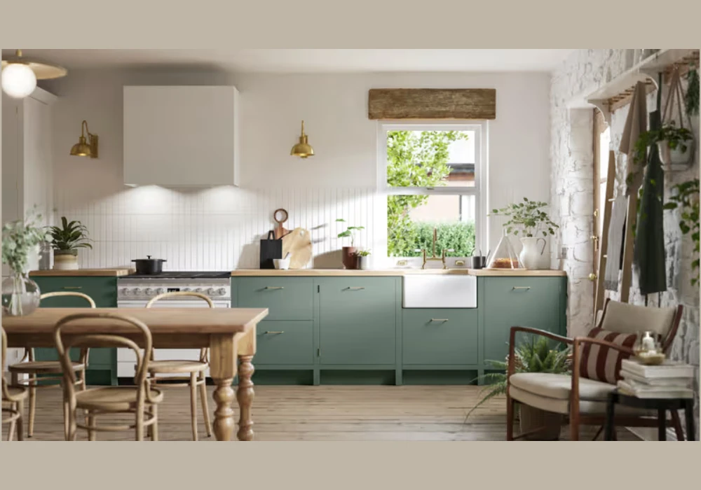 Olive Green Kitchen Paint for a Soft Earthy Kitchen Style