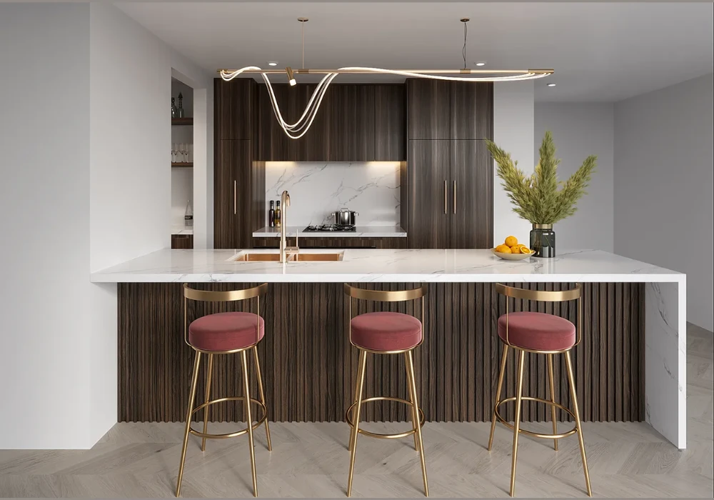 Peninsula Kitchen Layout for Extra Workspace Without Extra Space