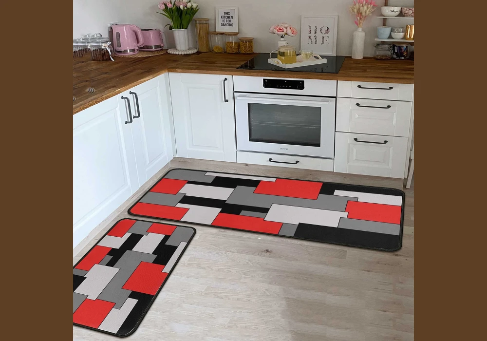 Geometric Pattern Kitchen Rugs for Modern Style