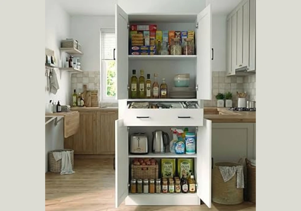 Freestanding Pantry Cabinet for Flexible Placement