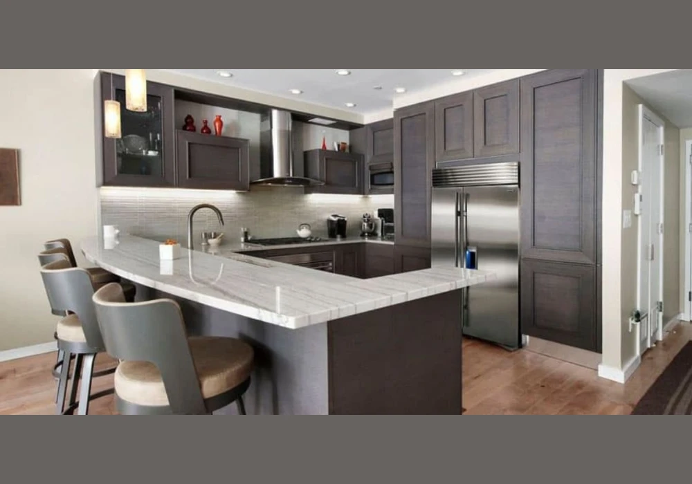 L Shape Kitchen Bar Design for Better Space Flow
