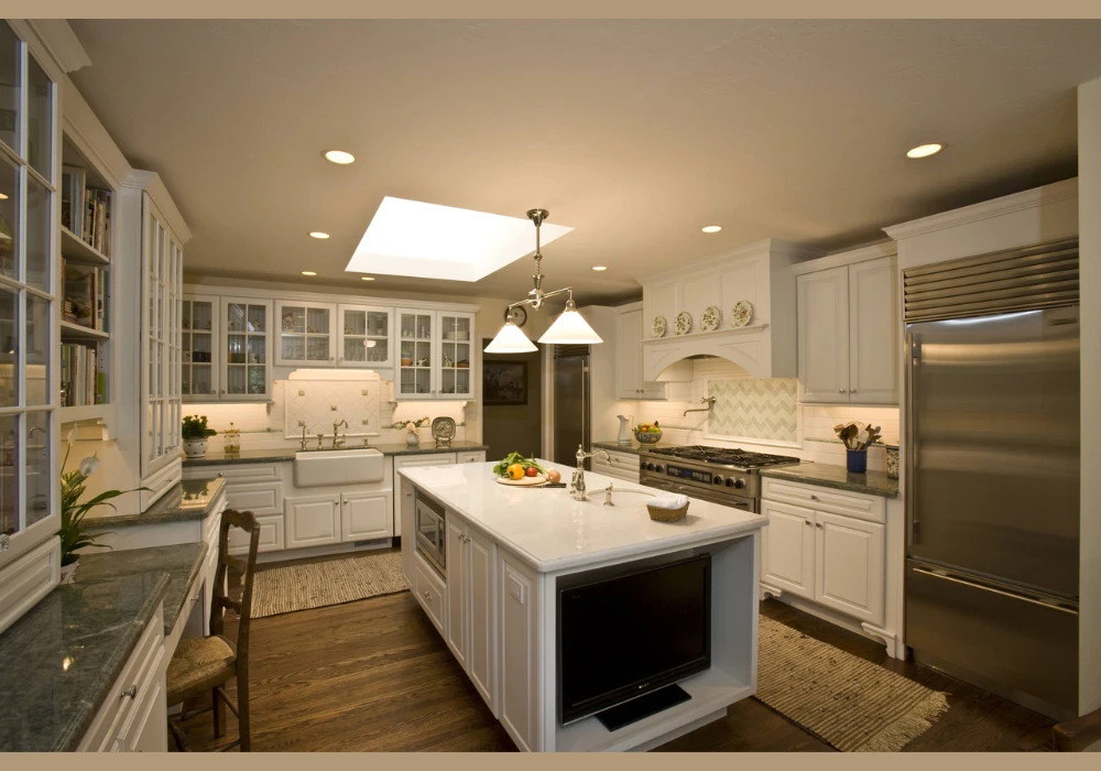 Wall Mounted TV Placement in Kitchen Living Room
