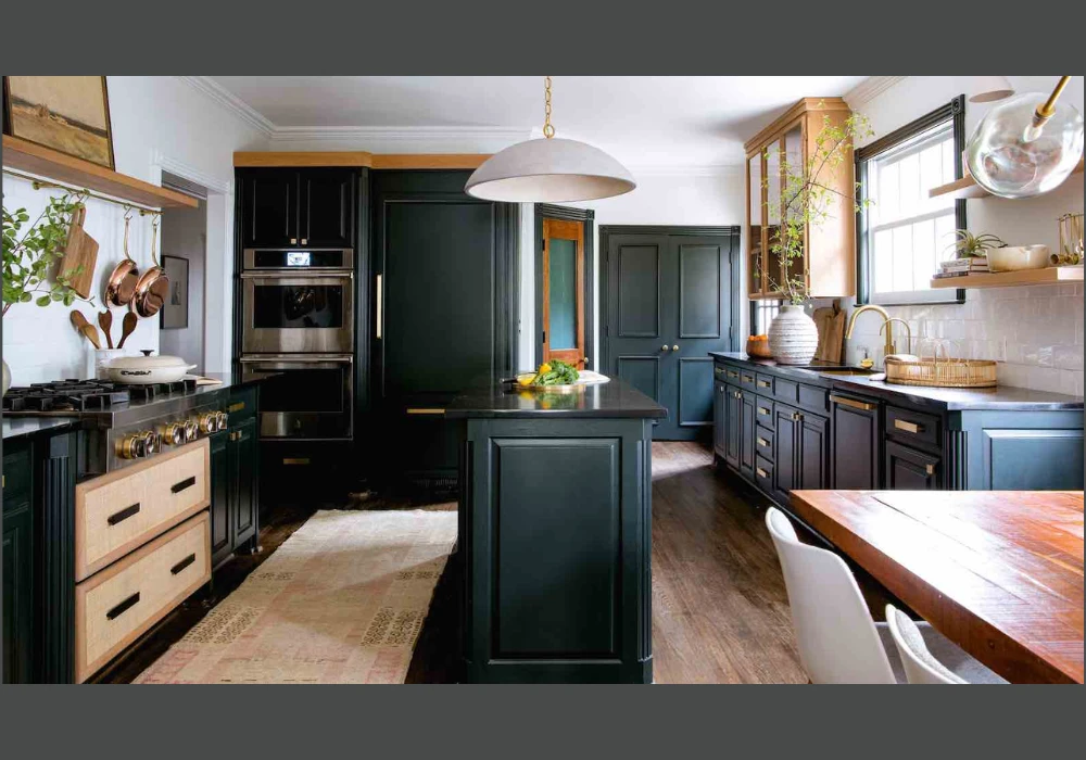 Use of Rugs to Define Kitchen and Living Areas