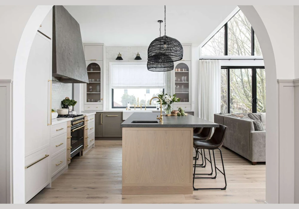 Lighting That Connects Kitchen and Living Room