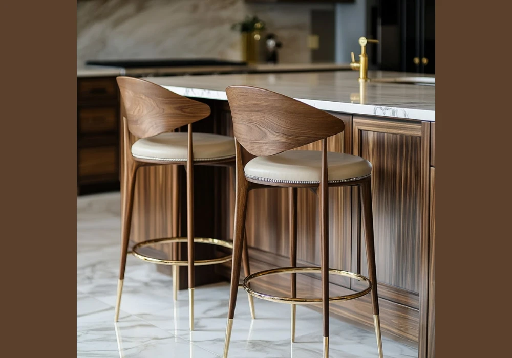 Wooden Kitchen Stools for Warm and Natural Style
