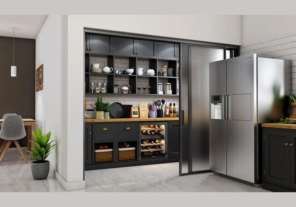 Sliding Kitchen Door Design for Space Saving Homes