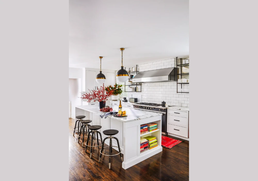 White Kitchen with Smart Lighting Design