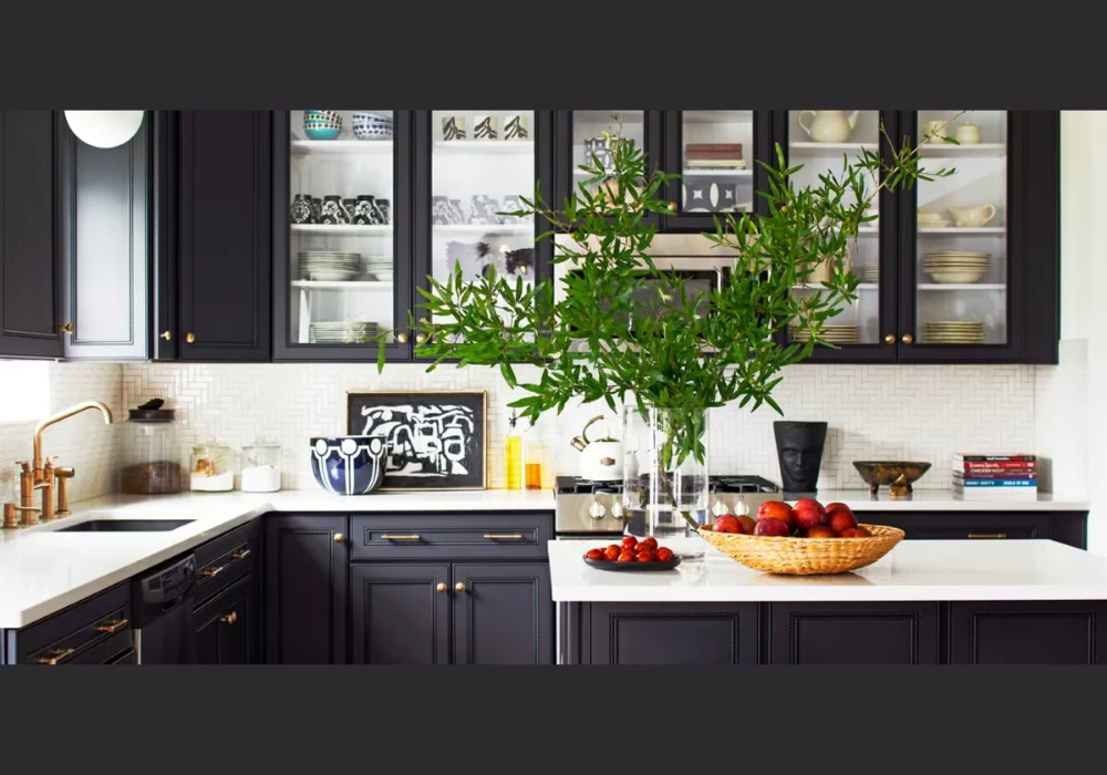 White Kitchen with Black Contrast