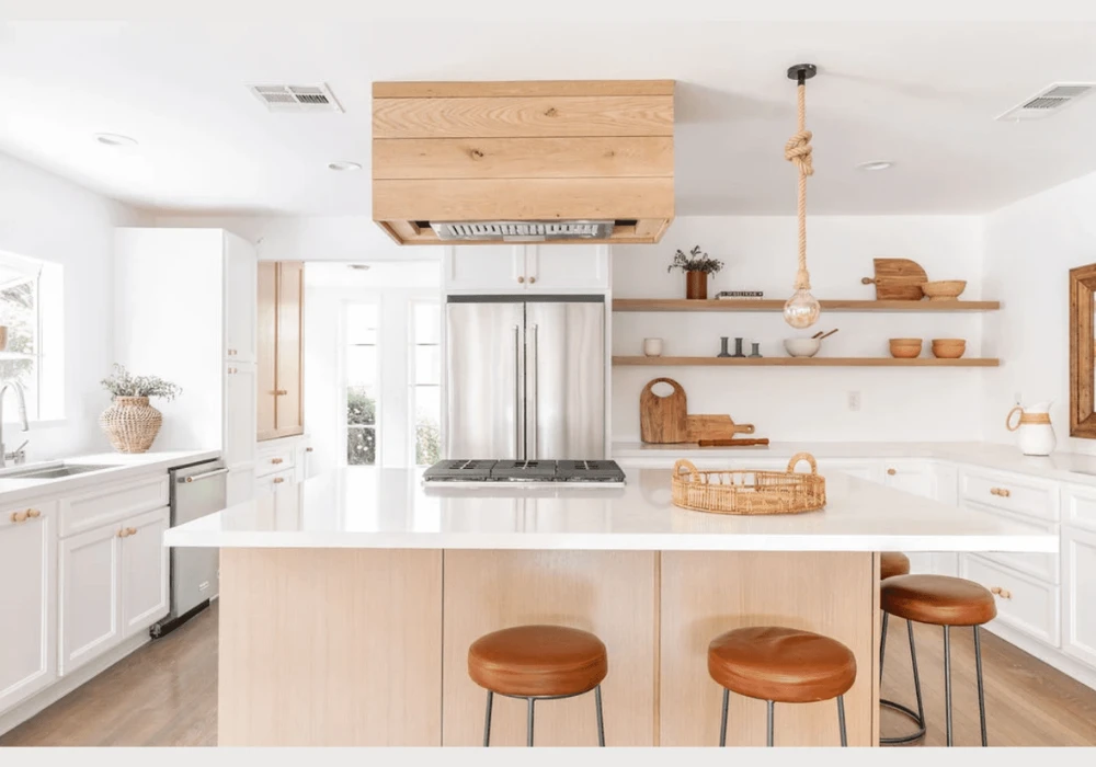 White Kitchen with Wooden Accents