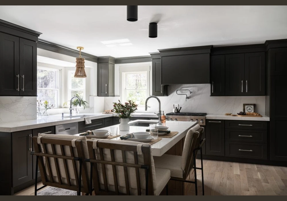 Wood Kitchen with Black Accents