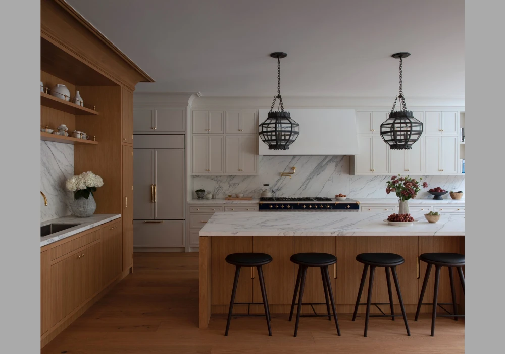 Wood and White Kitchen Combination