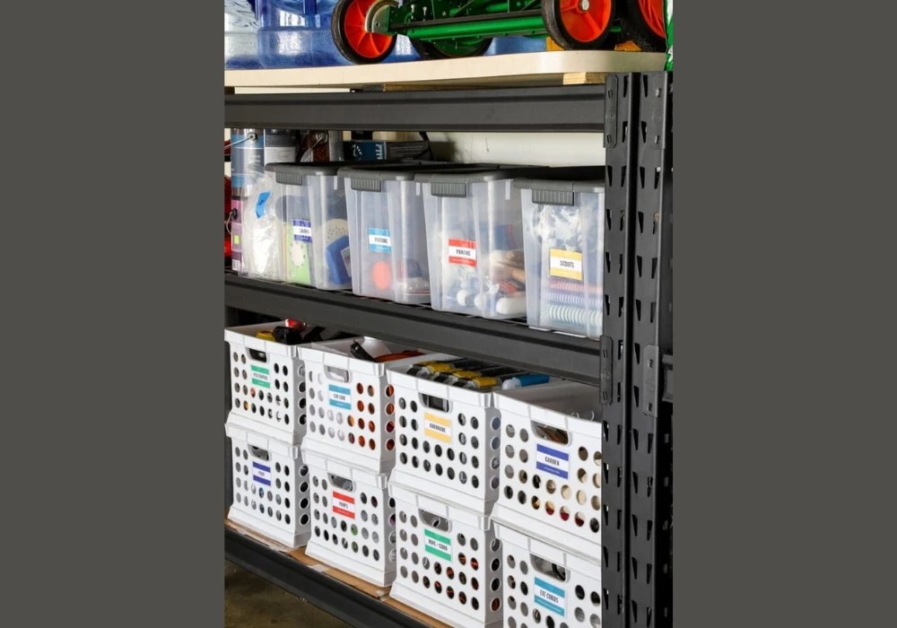 Clear Storage Bins with Labeling System