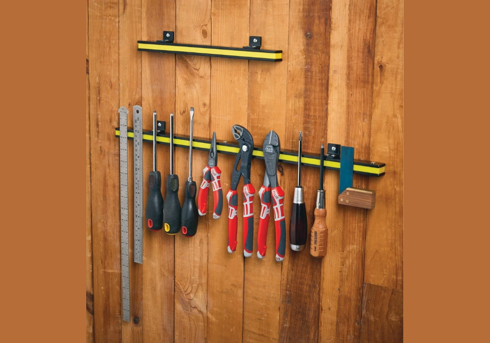 Magnetic Tool Strips for Quick Garage Workshop Access
