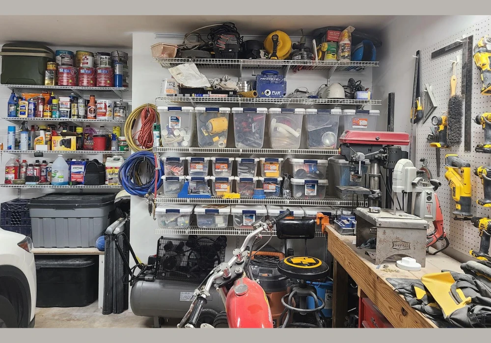 Clear Storage Bins for Garage Workshop Small Parts Organization
