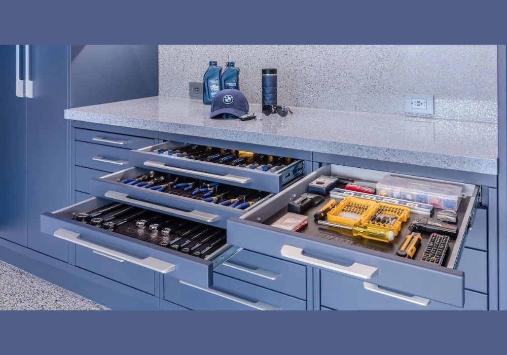 Workbench Drawer Organization for Daily Garage Tools