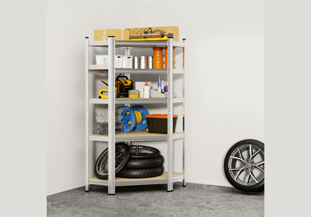 Corner Garage Shelving Units for Wasted Space Use