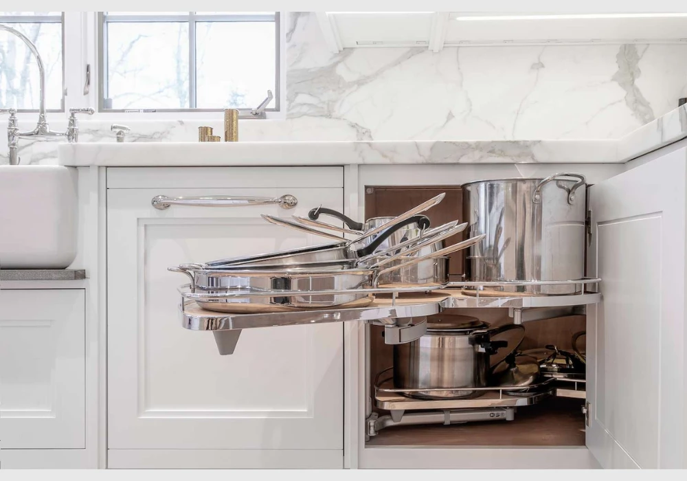 Pull out Kitchen Shelving Ideas for Hidden Storage Convenience