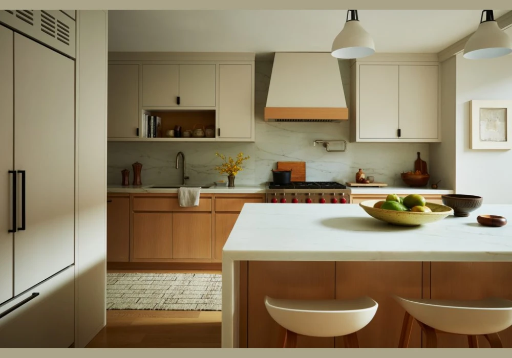 Beige and White Kitchen Color Scheme for a Simple Clean Finish