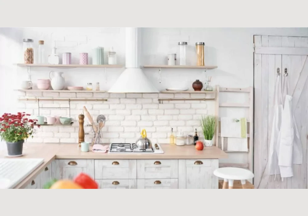 Minimal White Kitchen Floating Shelves for Clean Modern Look