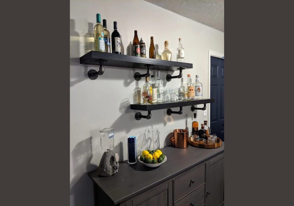  Industrial Pipe Kitchen Floating Shelves for Heavy Duty Storage