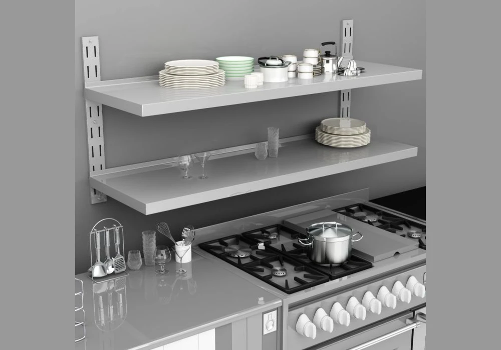 Double Layer Kitchen Floating Shelves for Extra Storage Capacity