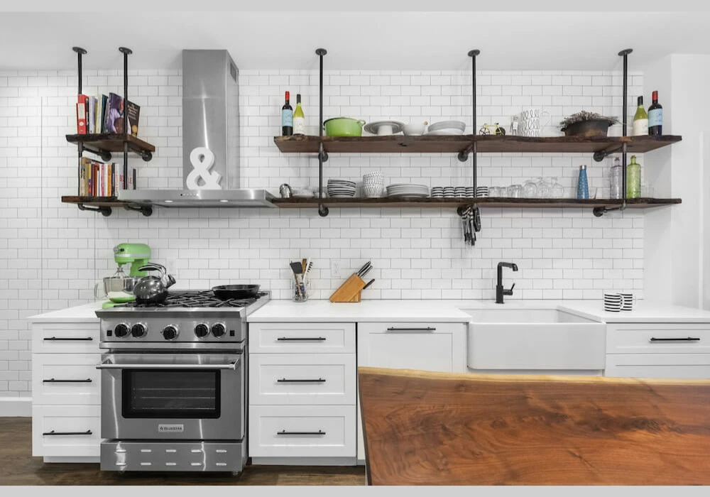 Classic White Subway Kitchen Tiles for Clean Minimal Look