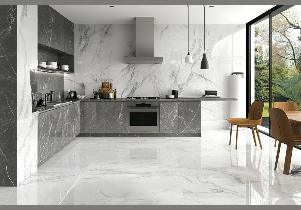 Marble Finish Kitchen Tiles for Premium Kitchen Style