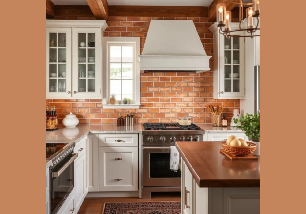 Brick Style Kitchen Tiles for Warm Rustic Look