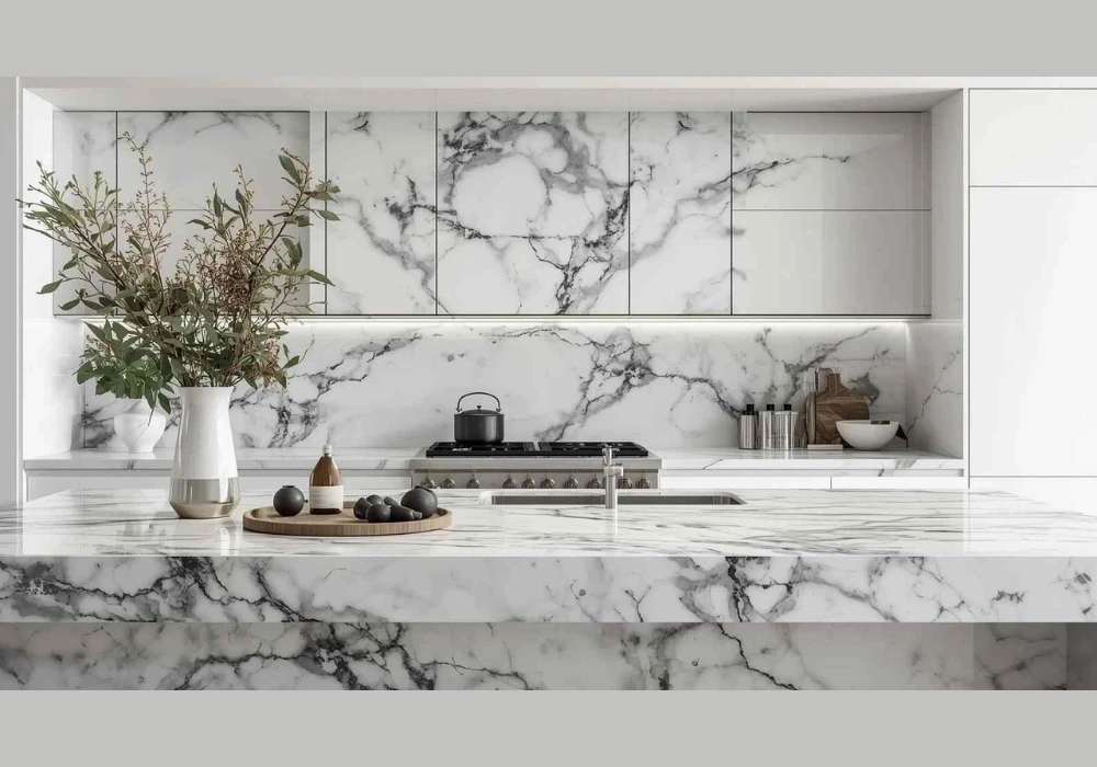 Marble Look Kitchen Floor Tiles for Elegant Surface Finish