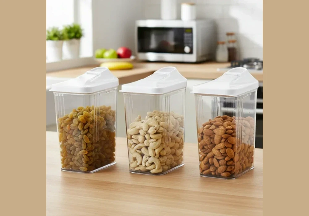 Transparent Storage Containers for Pantry Organization