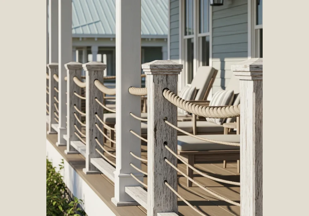 Rope Patio Railing Ideas for a Coastal Vibe