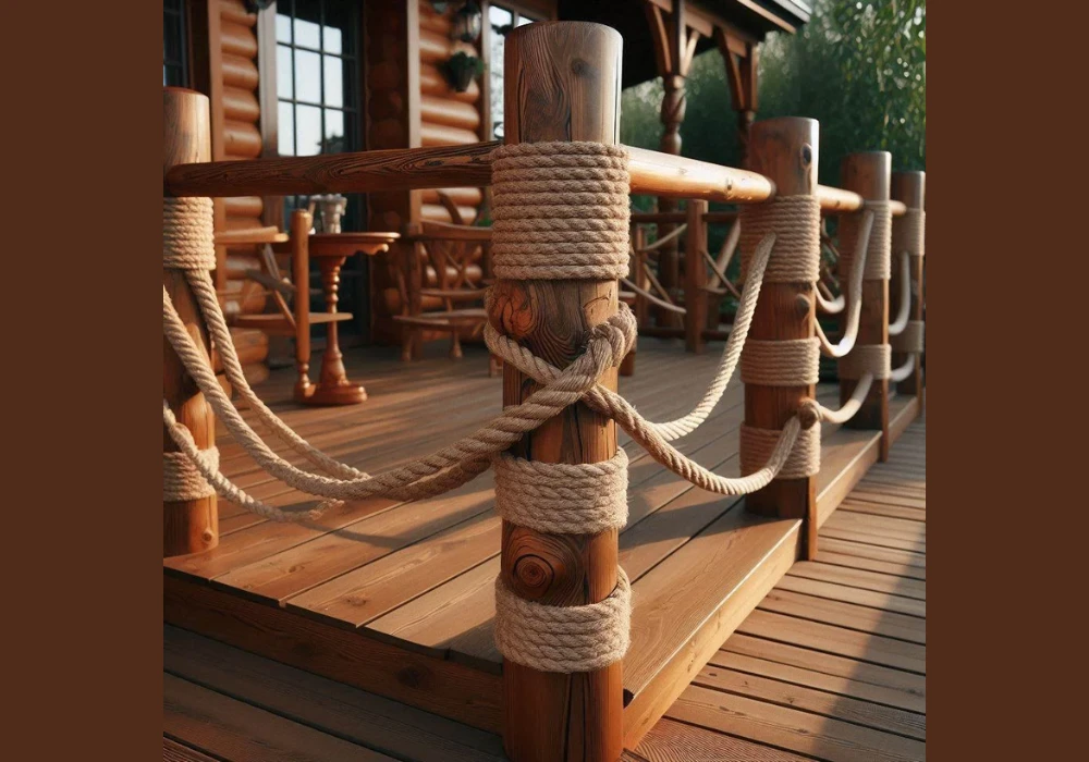 Rope and Wood Patio Railing Ideas for a Nautical Touch
