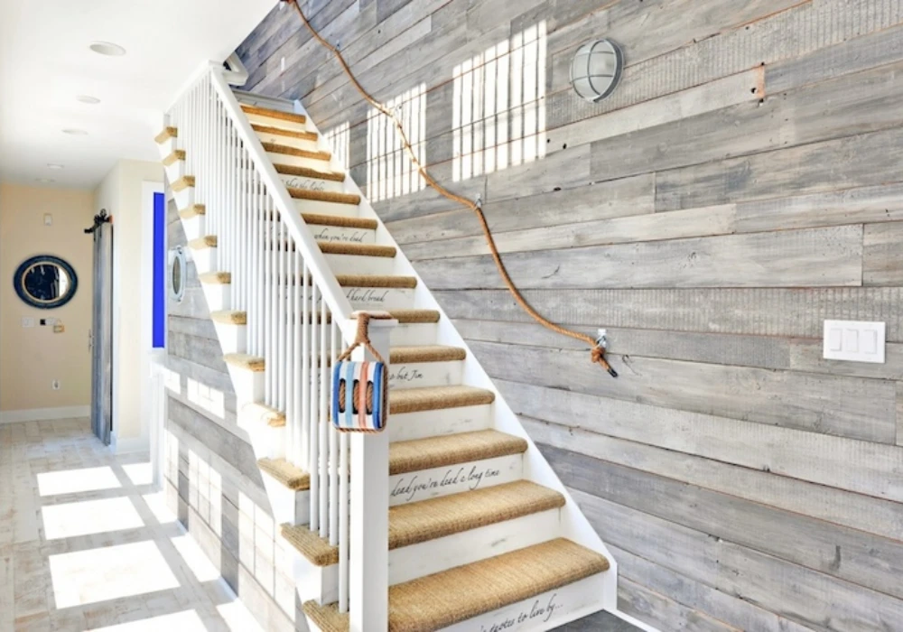 Rope and Wood Stair Railing Ideas for a Coastal Touch