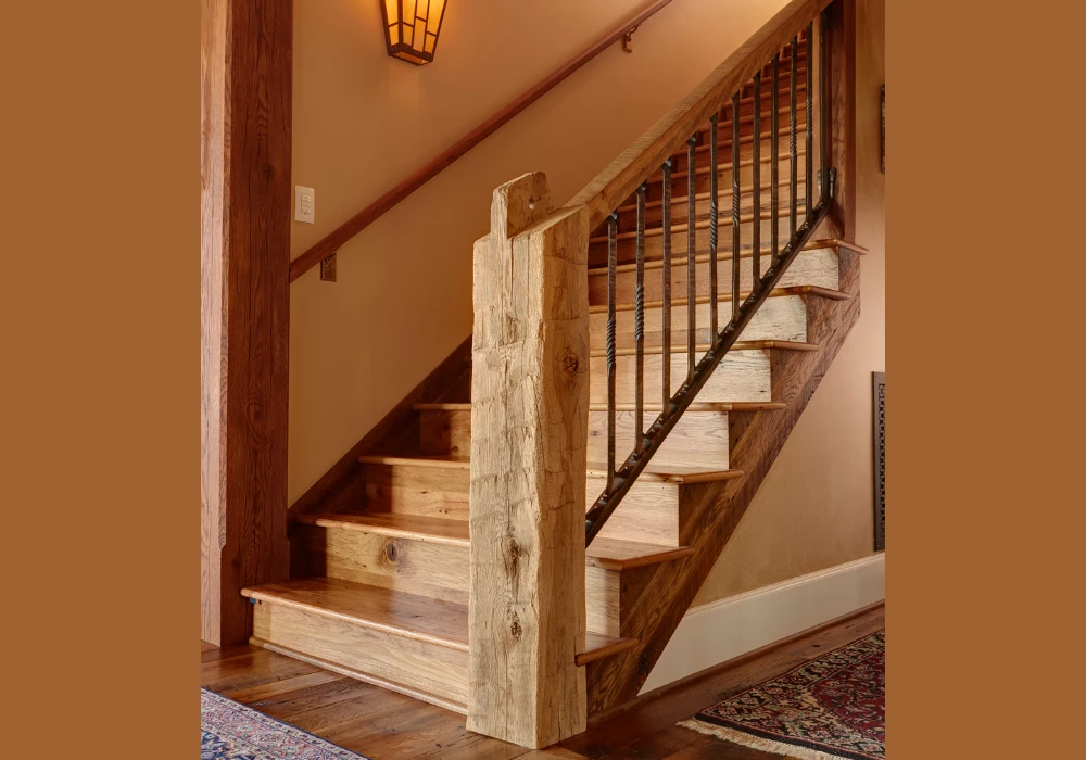 Rustic Stair Railing Ideas with Barnwood Style