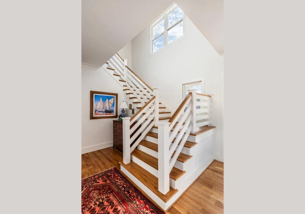 Rustic Stair Railing Ideas with Thick Wood Posts