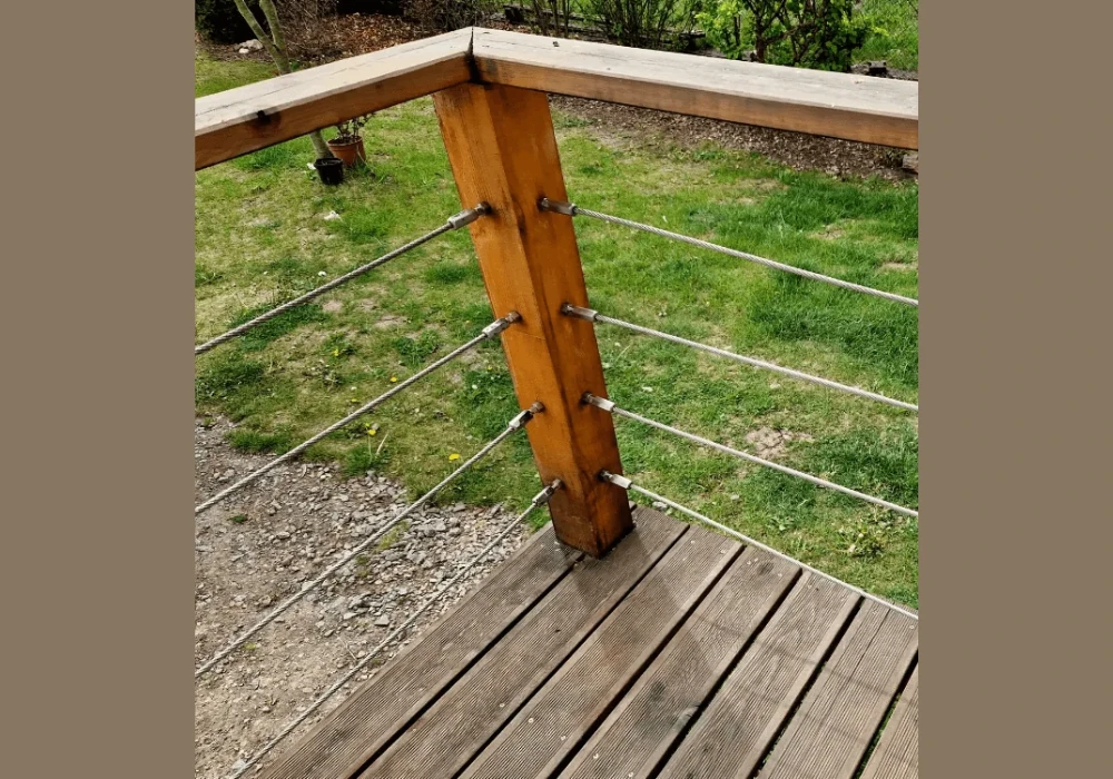Rustic Wood and Cable Railings for a Natural Vibe