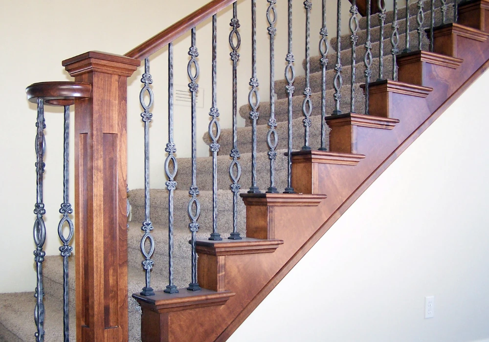 Traditional Wood with Metal Railing Accents