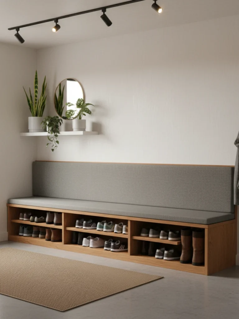 Shoe Storage Benches for Garage Sitting Area