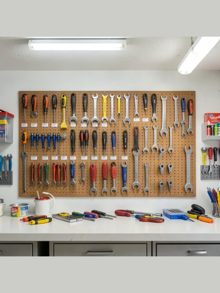 Pegboard Garage Tool Organization for Easy Access
