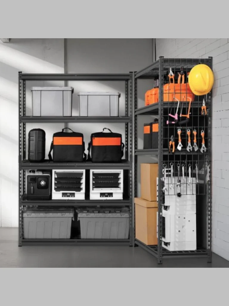 
High Mounted Tension Shelves Offer Drill Free Adjustability