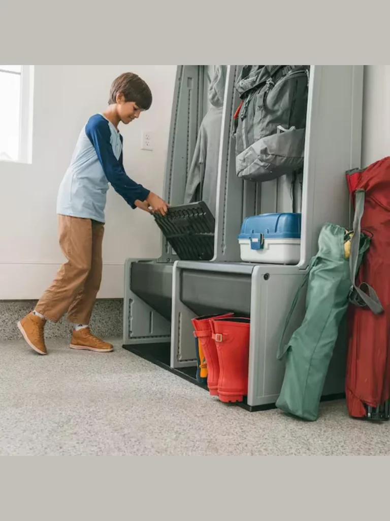 Tall freestanding storage lockers