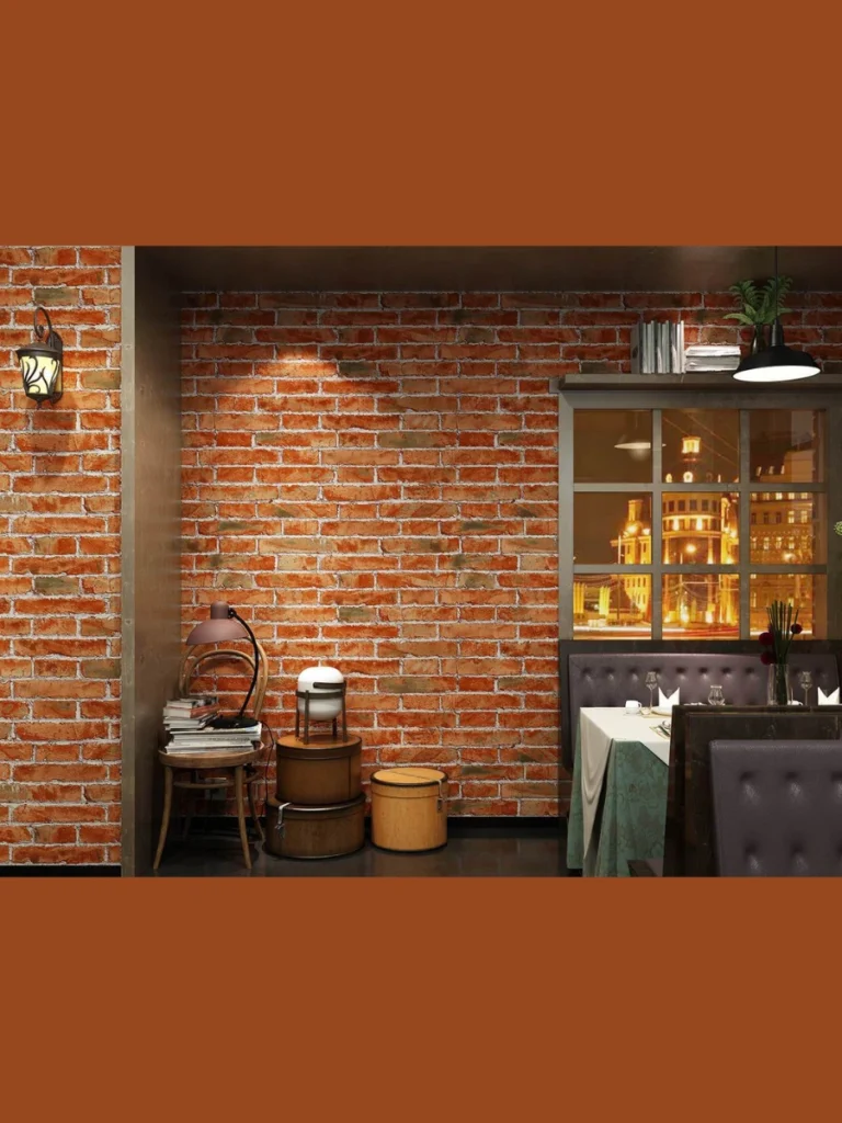Brick wallpaper or faux panels for a vintage feel