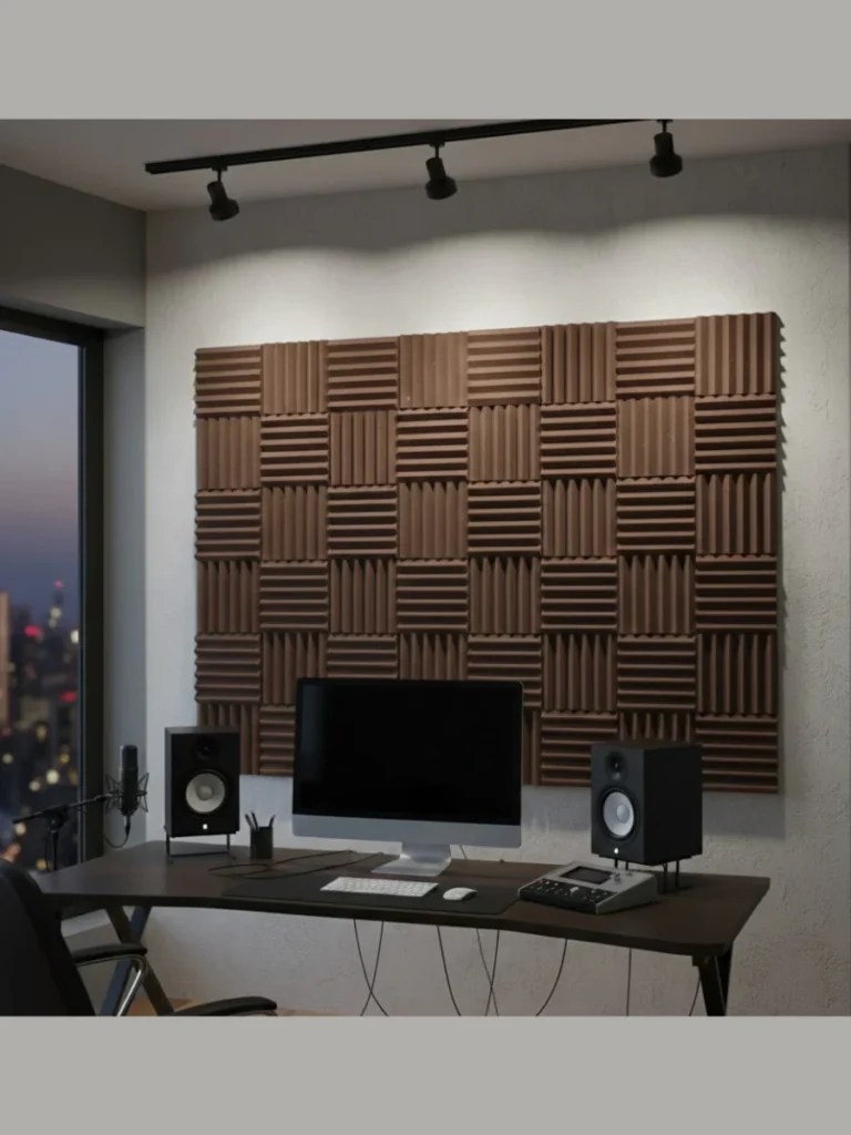 Acoustic foam panels for a quiet home workspace