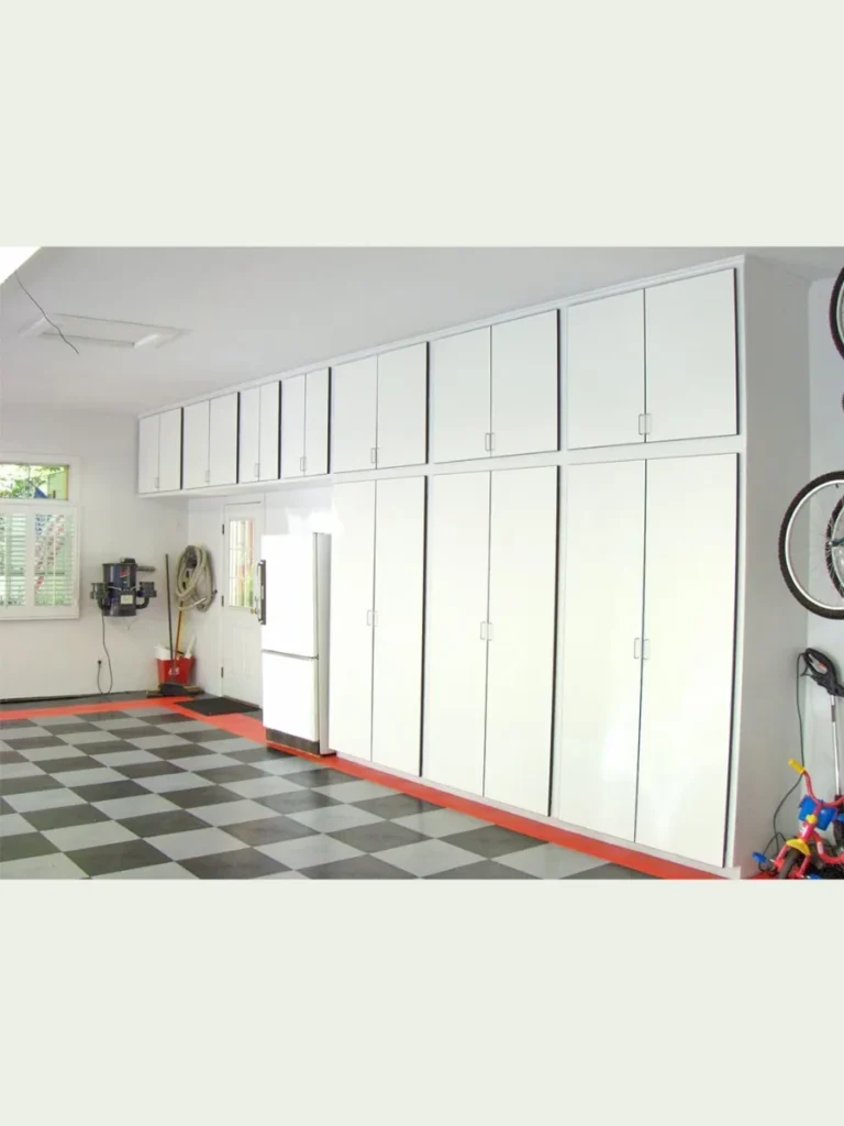 Professional grade garage cabinet suites