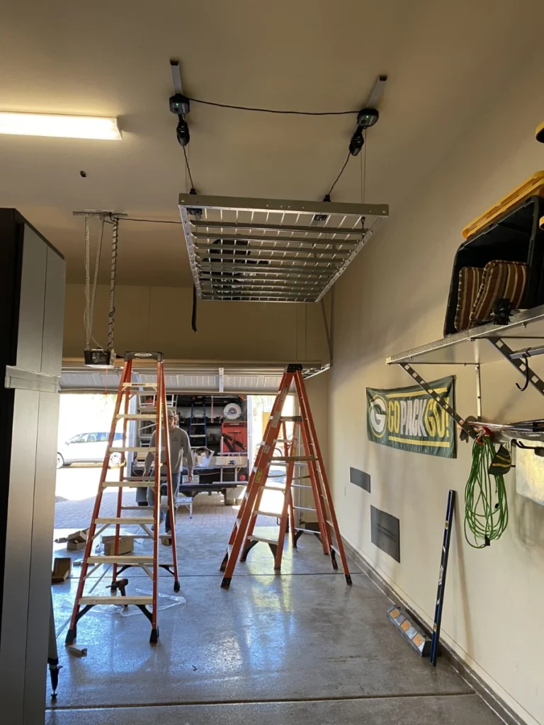 Smart overhead storage rack systems