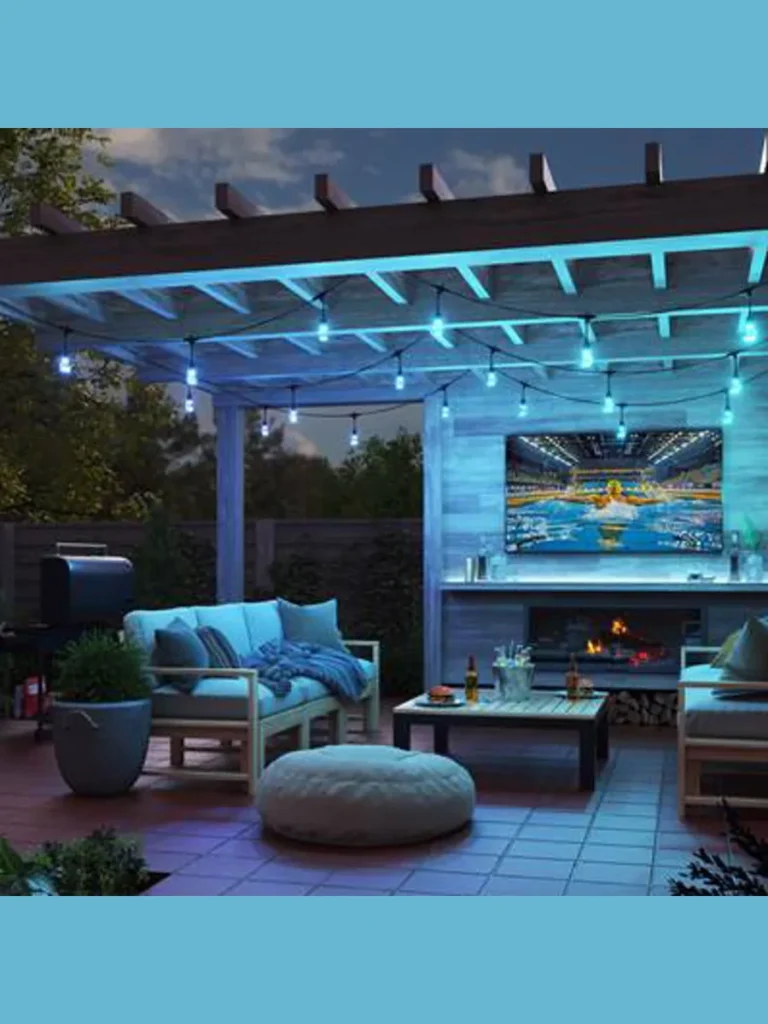 Atmospheric Hanging Fairy Lights and Edison Bulbs