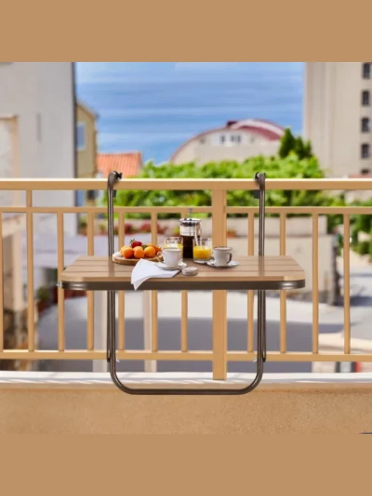 Space Saving Railing Tables for Outdoor Work