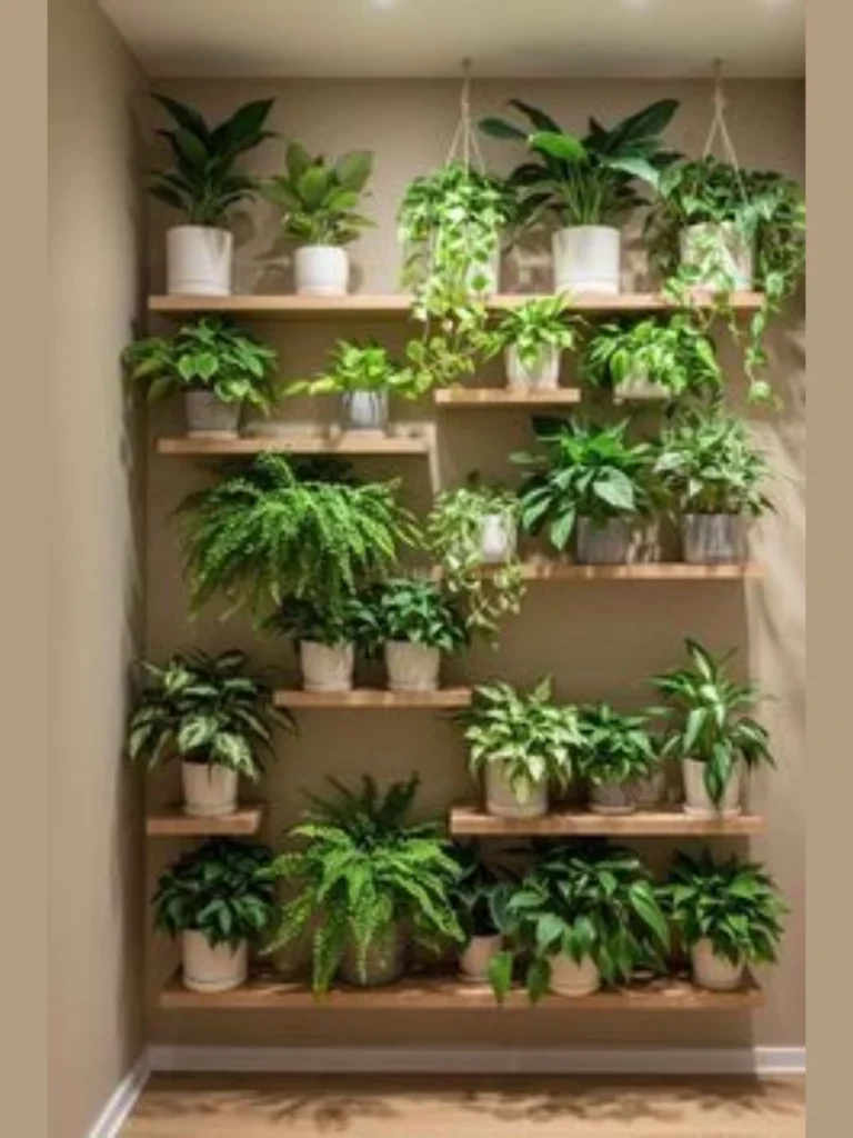 Floating Wall Shelves for Potted Greens