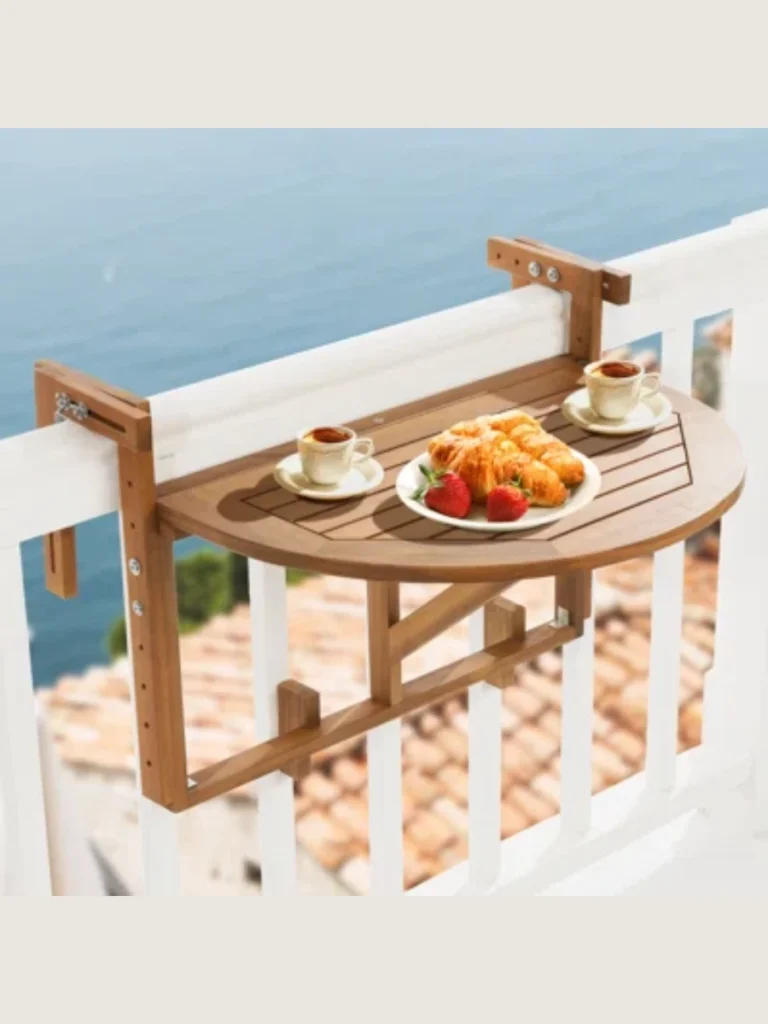Folding Railing Tables for Tiny Footprints