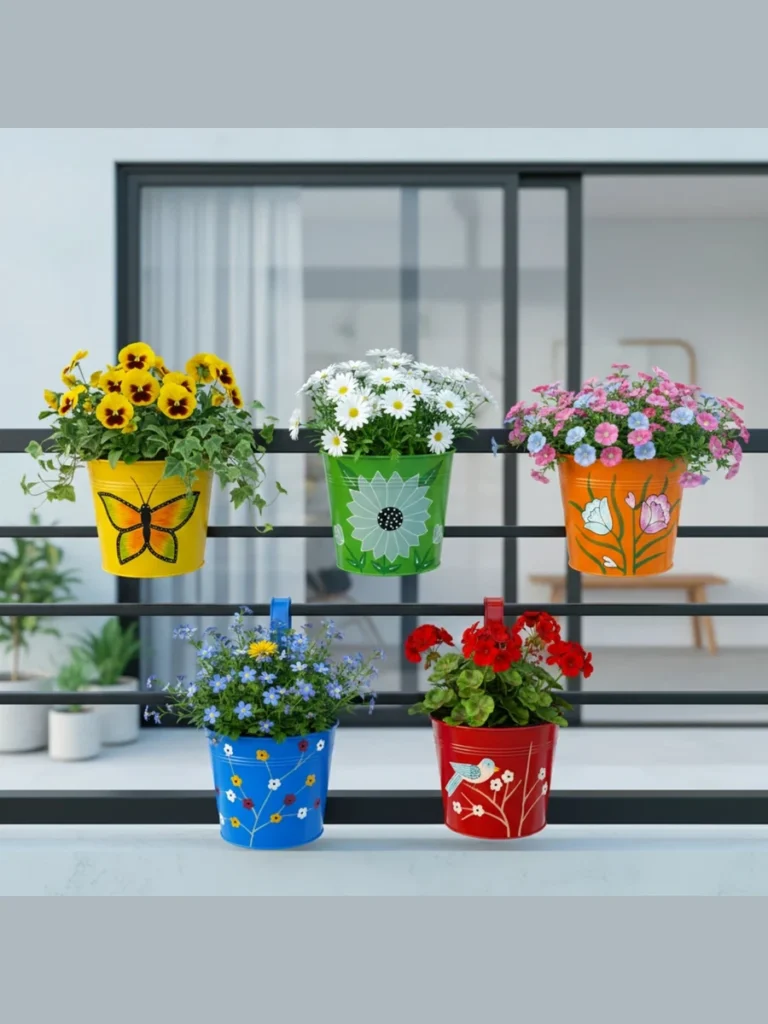 Railing planters for a burst of color